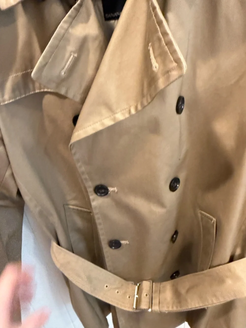 Men’s Banana Republic Trench Coat Cotton Shell, Removable Lining